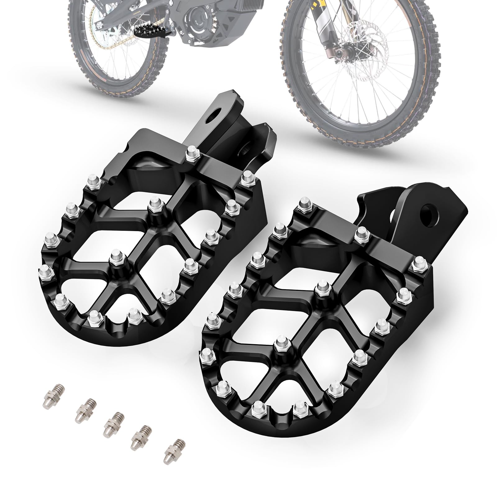 Electric Dirt Bike Wider Foot Pegs Footpegs CNC for Surron Sur Ron LBX ERide Pro SS 2.0 3.0 E-Ride Pro SR/S 79Bike Falcon GT Ventus One Black