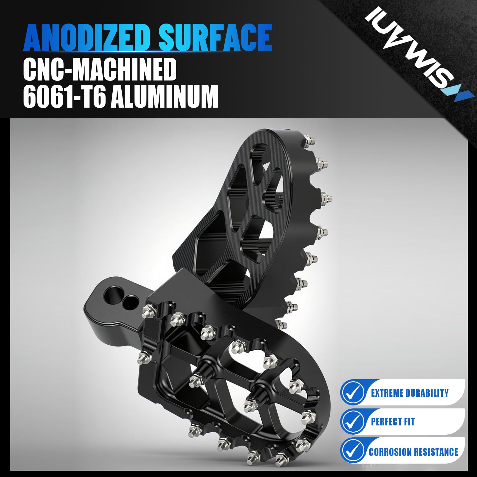 Dirt Bike Foot Pegs Footpegs Rest Pedal CNC for MX 650 500 MX650 MX500 SX500 MX350 Electric Dirt Bike Black