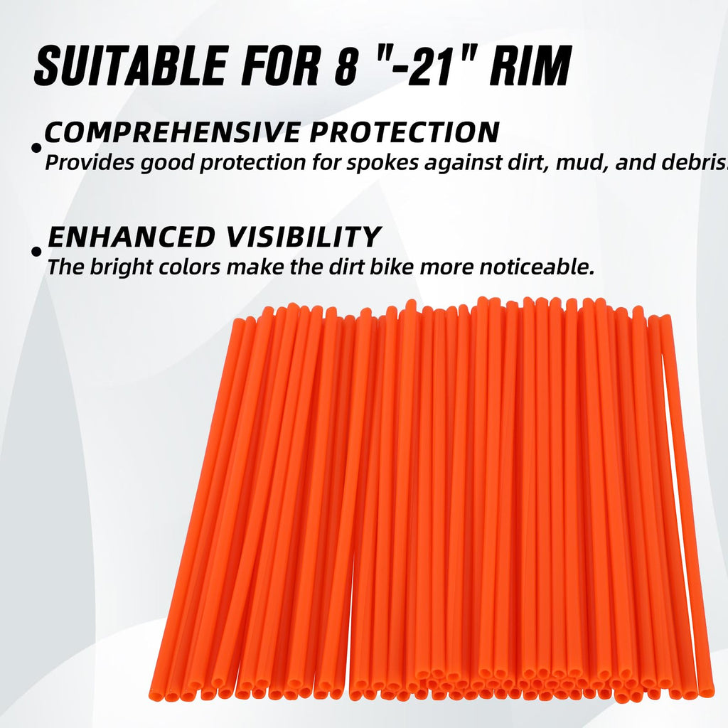 Motorcycle Spoke Skins,Spoke Covers Wheel Wraps Universal for CRF 50 50F CRF 110 CRF125F CRF100F CRF150R CRF250R XR150L TRX 125 8"-21" Rim Dirt Pit Bike ATV Red