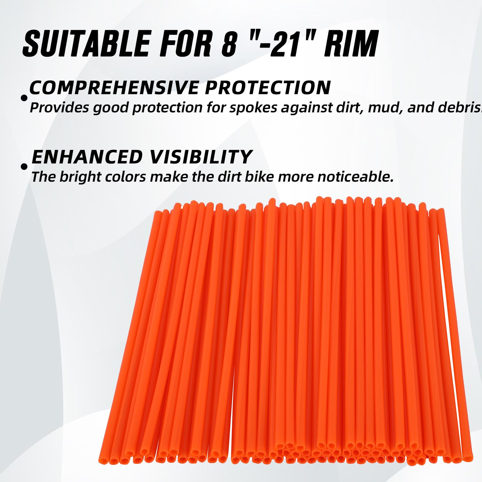 Motorcycle Spoke Skins,Spoke Covers Wheel Wraps Universal for CRF 50 50F CRF 110 CRF125F CRF100F CRF150R CRF250R XR150L TRX 125 8"-21" Rim Dirt Pit Bike ATV Red