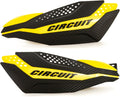 Circuit Equipment - Dakar Universal Motorcycle Handguards - Durable, Weather-Resistant Nylon Brackets - Enhanced Control and Protection - Yellow Carbon Texture