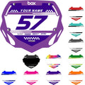 Custom BMX Box Two Number Plate Decals - Personalize Your Racing Graphics with Your Name & Number, Multicolored Outstanding Designs, Fits Box Two Plates, Junior and Senior Sizes.