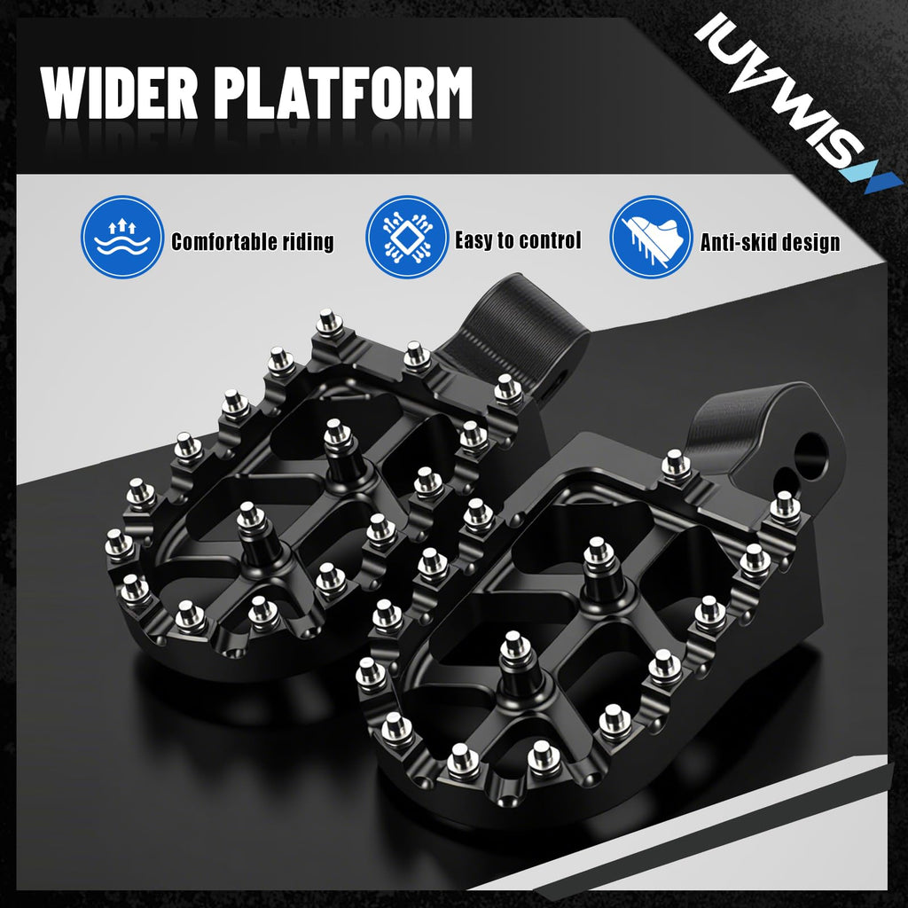 Dirt Bike Foot Pegs Footpegs Rest Pedal CNC for MX 650 500 MX650 MX500 SX500 MX350 Electric Dirt Bike Black