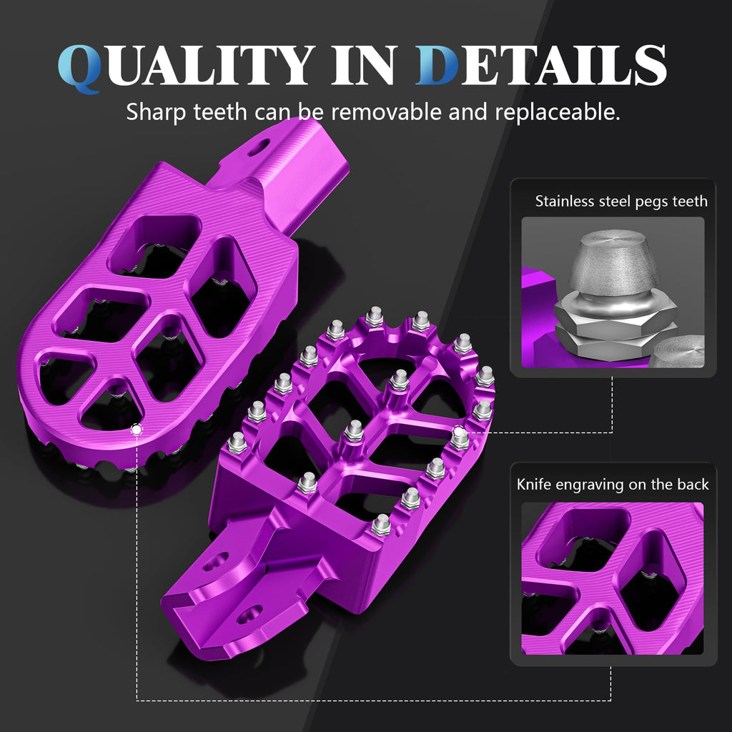 Electric Dirt Bike Wider Foot Pegs Footpegs CNC for Surron Sur Ron LBX ERide Pro SS 2.0 3.0 E-Ride Pro SR/S 79Bike Falcon GT Ventus One Black