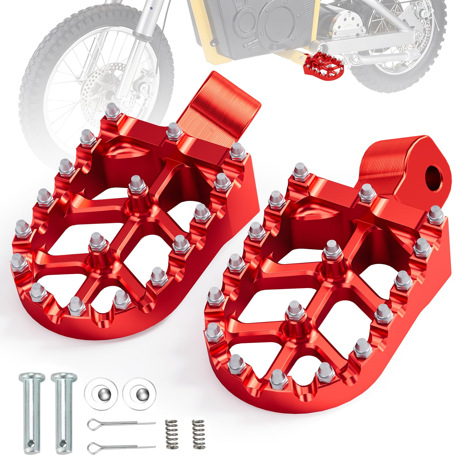 Dirt Bike Foot Pegs Footpegs Rest Pedal CNC for MX 650 500 MX650 MX500 SX500 MX350 Electric Dirt Bike Black