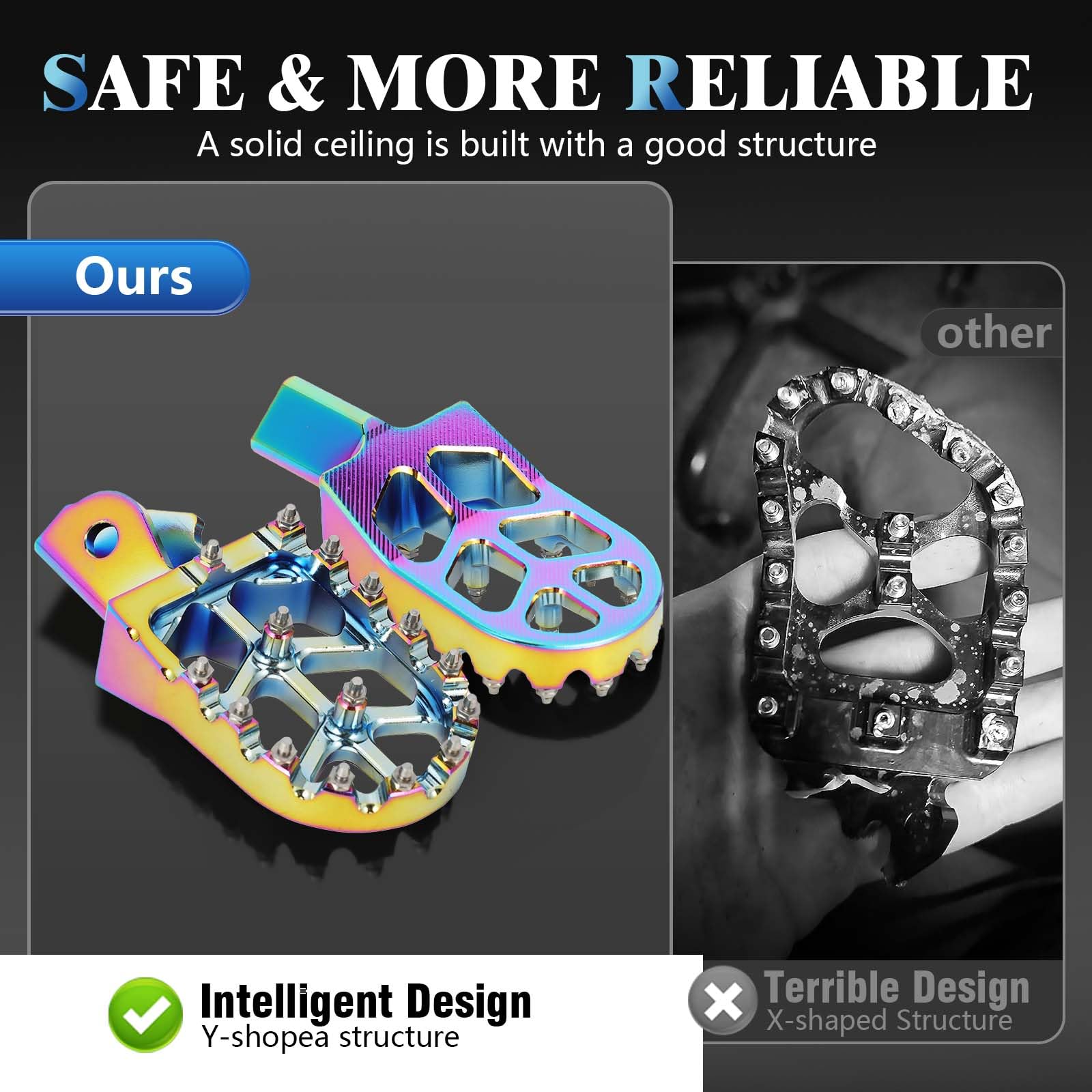 Electric Dirt Bike Wider Foot Pegs Footpegs CNC for Surron Sur Ron LBX ERide Pro SS 2.0 3.0 E-Ride Pro SR/S 79Bike Falcon GT Ventus One Black