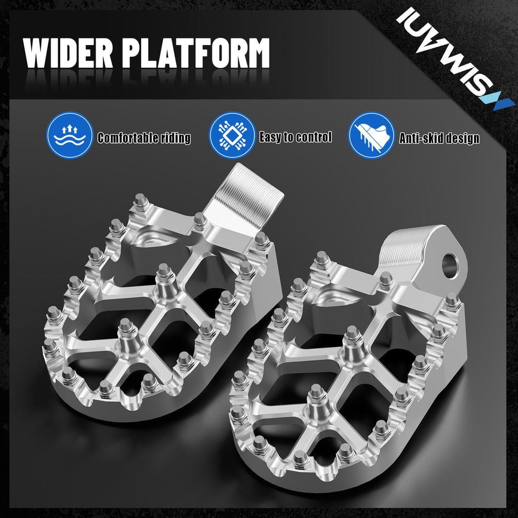 Dirt Bike Foot Pegs Footpegs Rest Pedal CNC for MX 650 500 MX650 MX500 SX500 MX350 Electric Dirt Bike Black