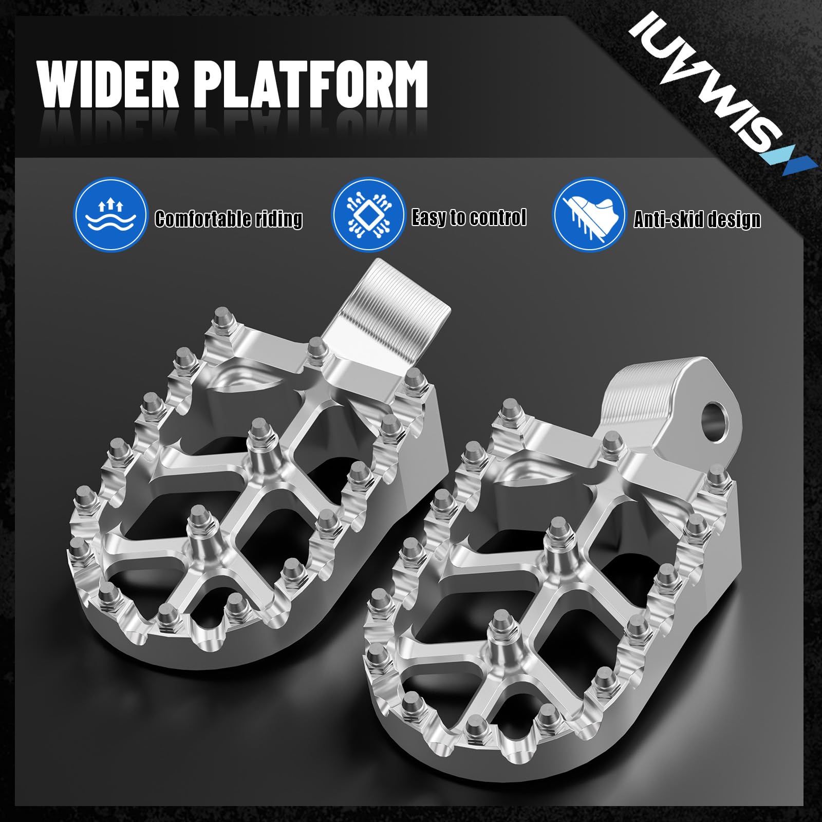 Dirt Bike Foot Pegs Footpegs Rest Pedal CNC for MX 650 500 MX650 MX500 SX500 MX350 Electric Dirt Bike Black