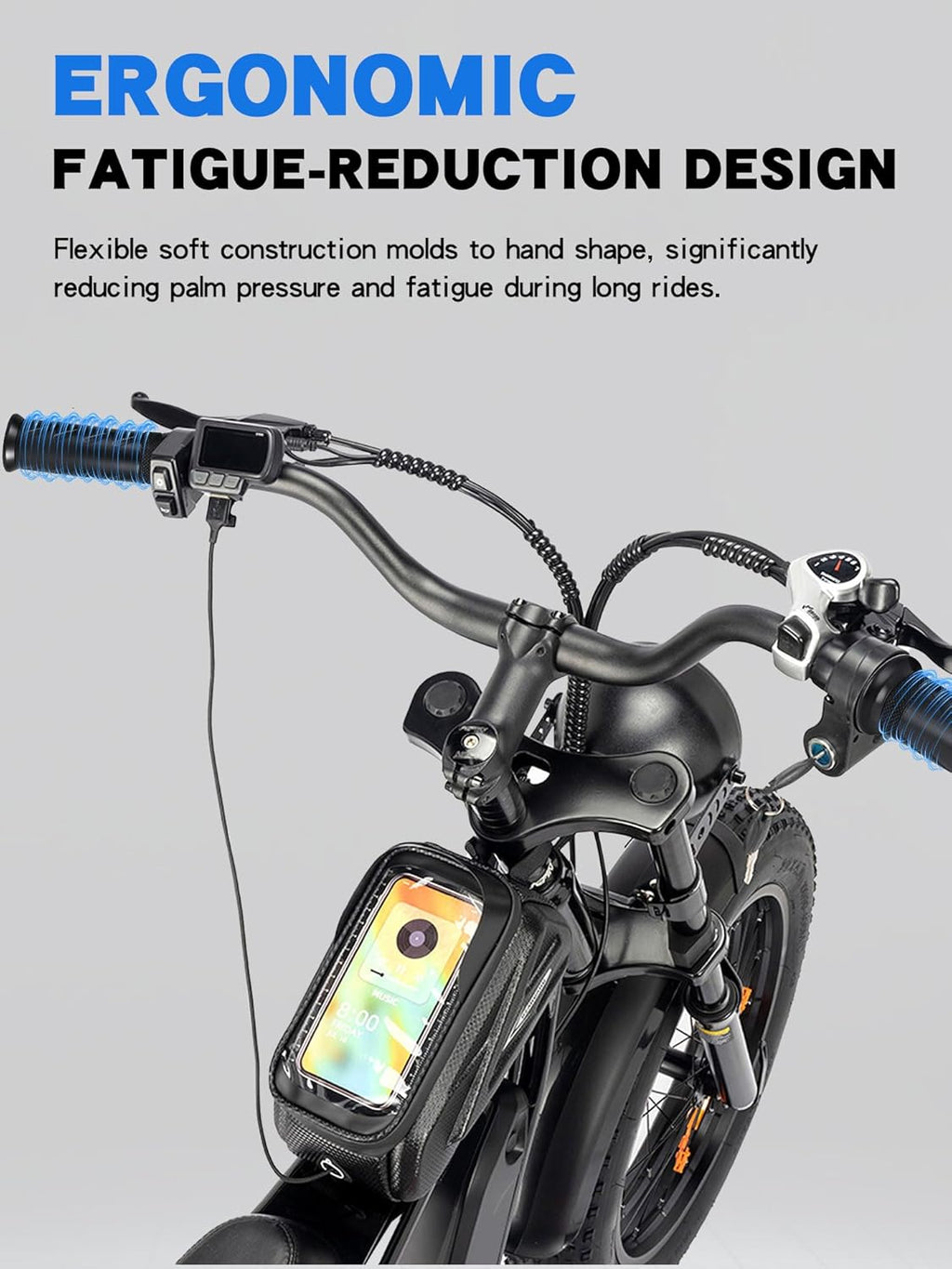 Ebike Full Twist Throttle Grip with 2 Keys Compatible Fit for Ridstar Q20/Q20 Pro Lite E-Bike, Electric Bike Throttle Smooth Acceleration Control Easy Installation