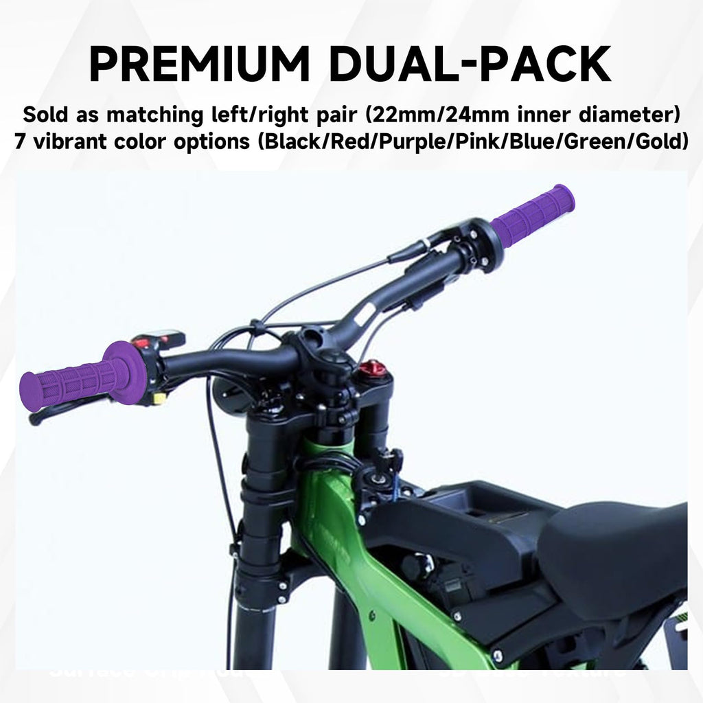 Dirt Bike Handlebar Grips 7/8" Rubber Handle Grip Universal for Sur Ron Surron LBX Talaria Sting R MX3/R MX4 MX5 Talaria X3 XXX E-Ride Pro SR S SS 2.0 3.0 Ventus One Electric Dirt Bike Black