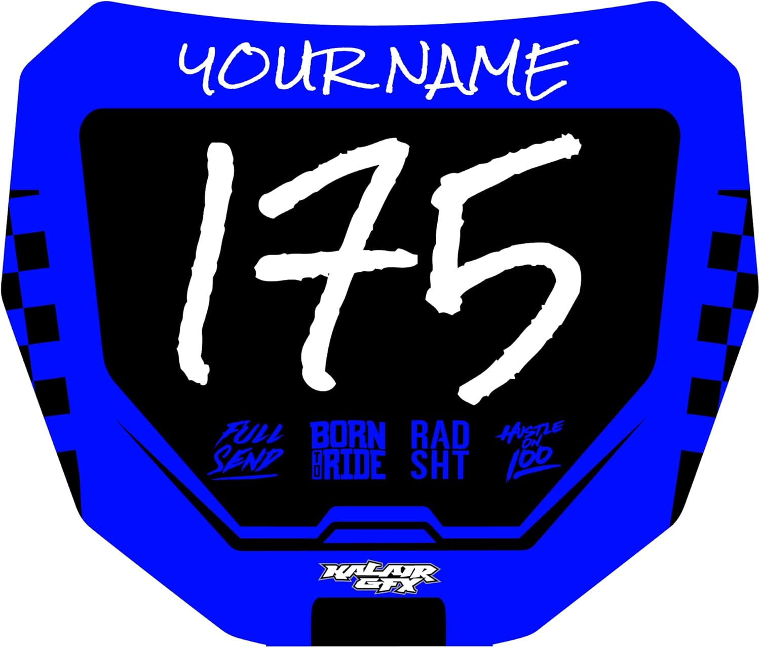 Custom ODI DH Electric Bike Number Plate Decal - Personalized Racing Graphics with Your Name & Number, Surron Multicolored Eye-catching Plate Design Decals,Plastics NOT Included.