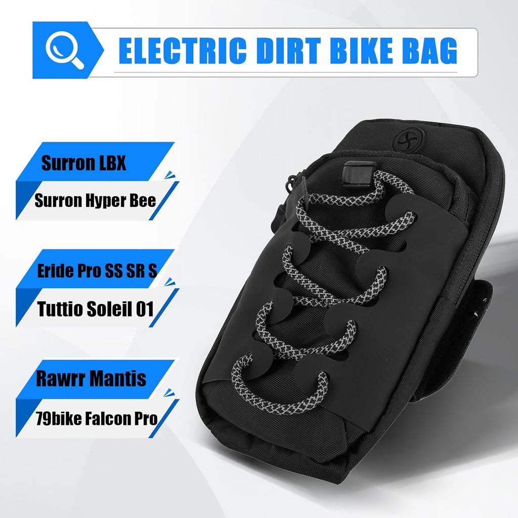Electric Dirt Bike Bag for Surron LBX Tuttio Soleil 01 Yozma IN10 Eride Pro SS SR S, Front Battery Frame Bag for Hyper Bee Rawrr Mantis Phone Card Drinks Key Daily Necessities Storage