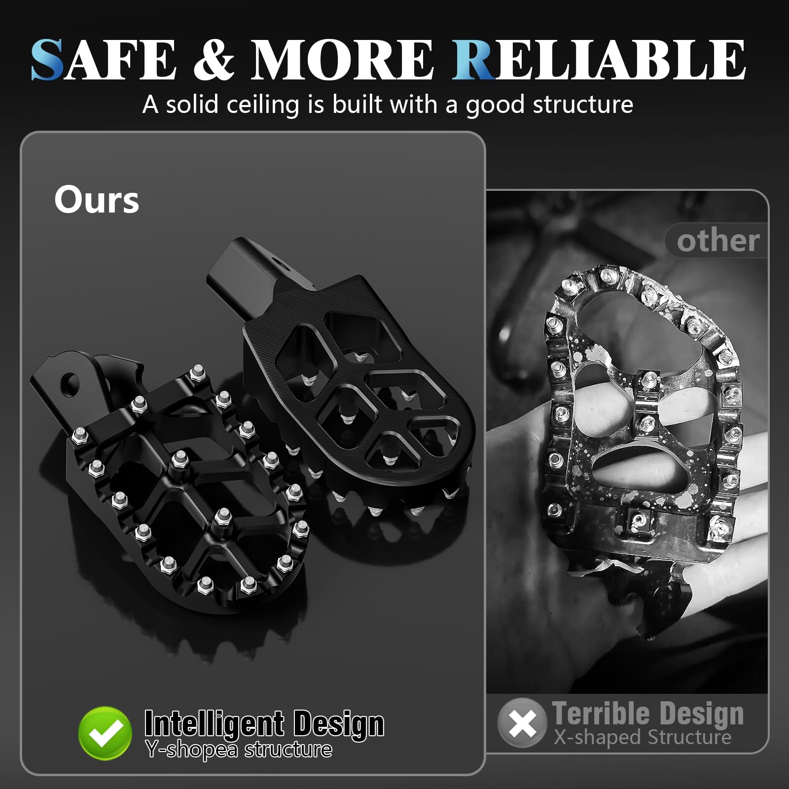 Electric Dirt Bike Wider Foot Pegs Footpegs CNC for Surron Sur Ron LBX ERide Pro SS 2.0 3.0 E-Ride Pro SR/S 79Bike Falcon GT Ventus One Black