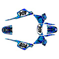 Graphics Kit for Yamaha PW 50 (1980-2023) Shatter Series Blue 09 Mil - Dirt bike Custom Racing Graphics Decals Stickers Kit, no-plastics