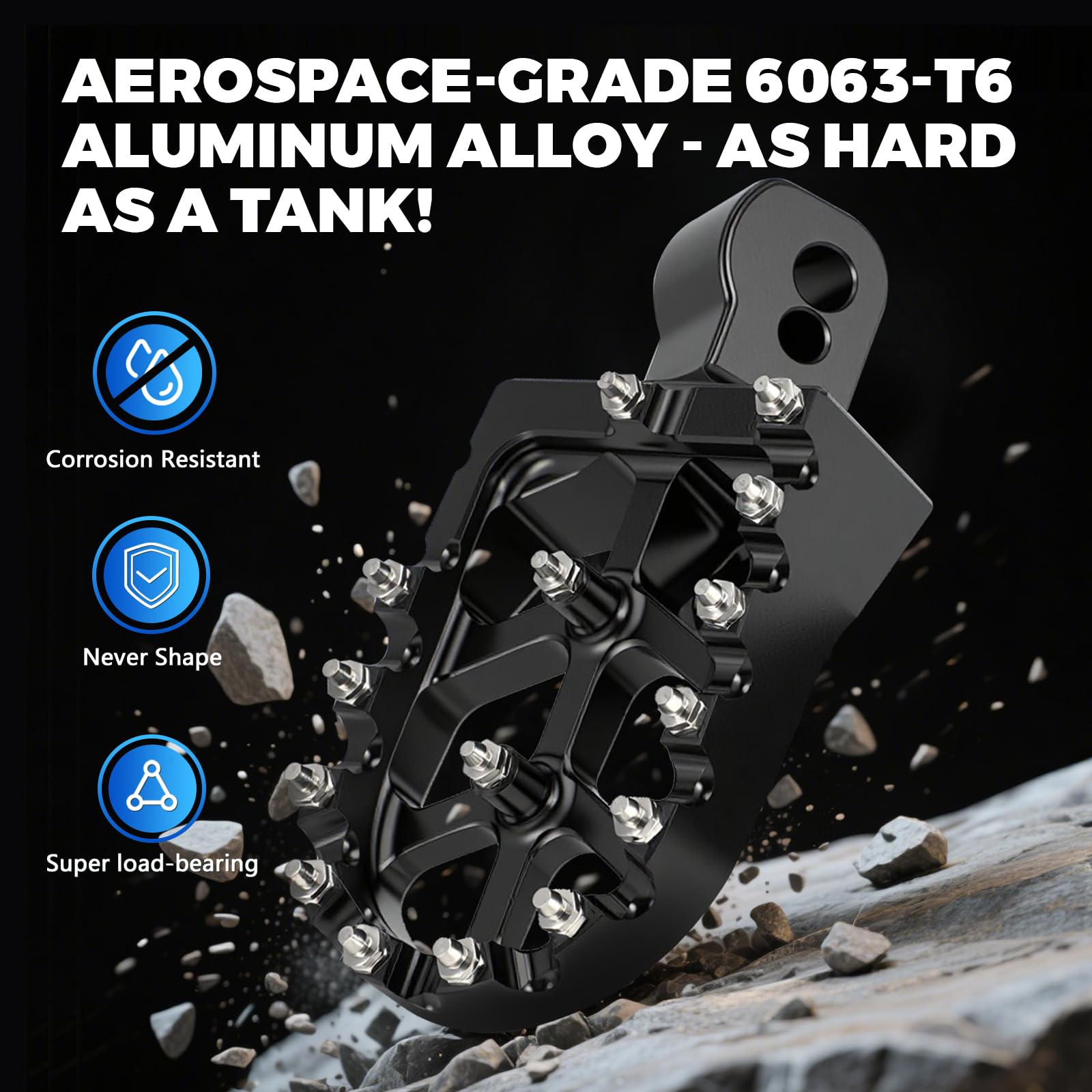 Dirt Bike Foot Pegs Footpegs Rest Pedal CNC for MX 650 500 MX650 MX500 SX500 MX350 Electric Dirt Bike Black