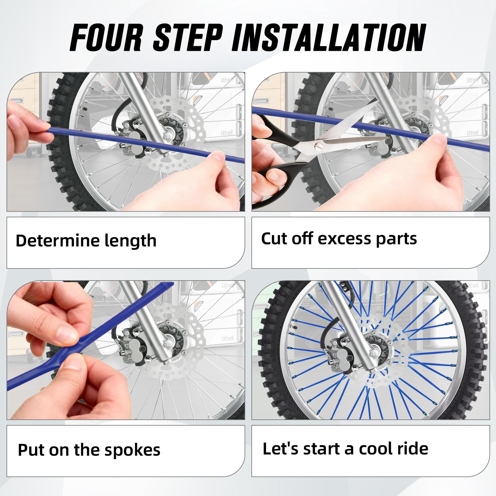 Motorcycle Spoke Skins,Spoke Covers Wheel Wraps Universal for CRF 50 50F CRF 110 CRF125F CRF100F CRF150R CRF250R XR150L TRX 125 8"-21" Rim Dirt Pit Bike ATV Red