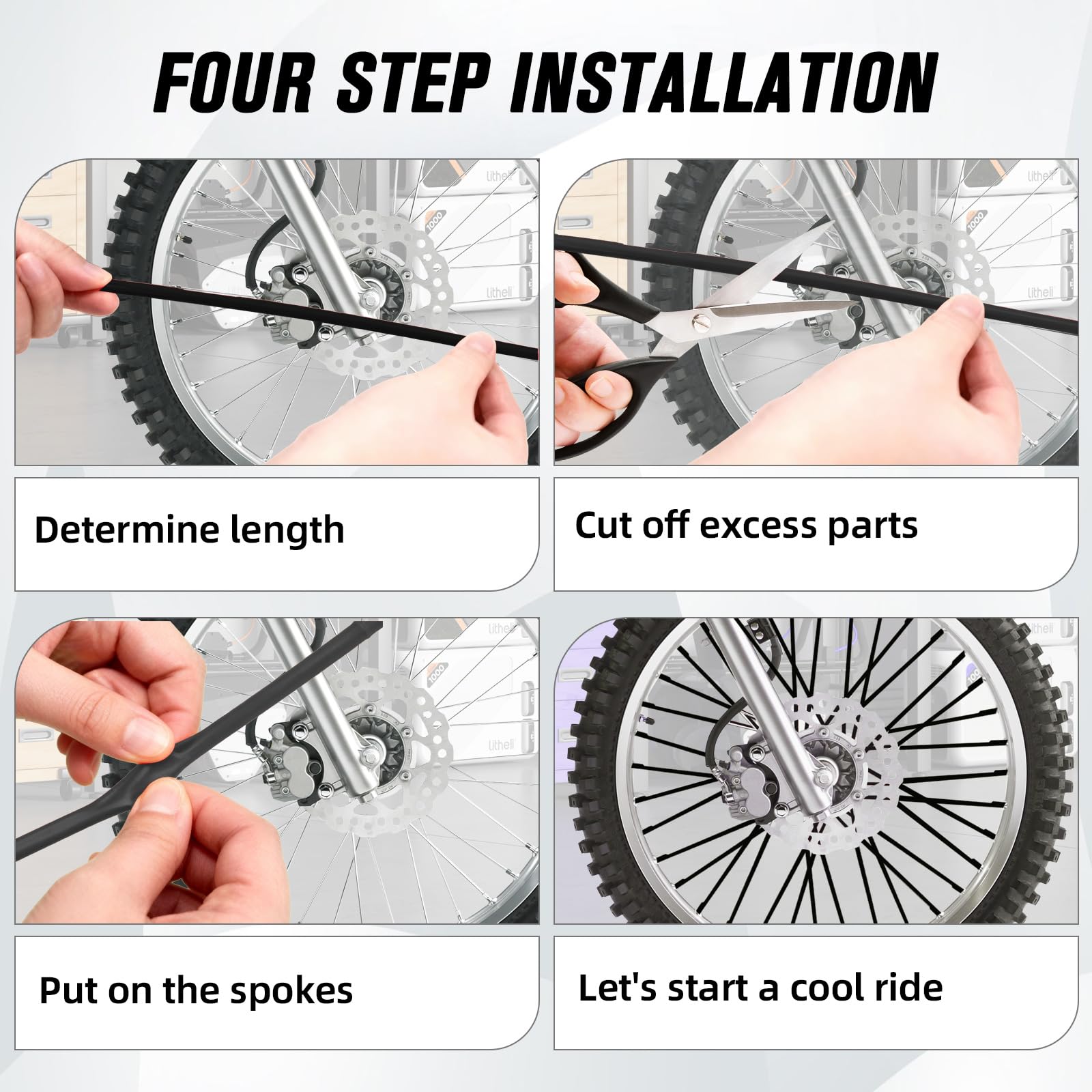 Motorcycle Spoke Skins,Spoke Covers Wheel Wraps Universal for CRF 50 50F CRF 110 CRF125F CRF100F CRF150R CRF250R XR150L TRX 125 8"-21" Rim Dirt Pit Bike ATV Red