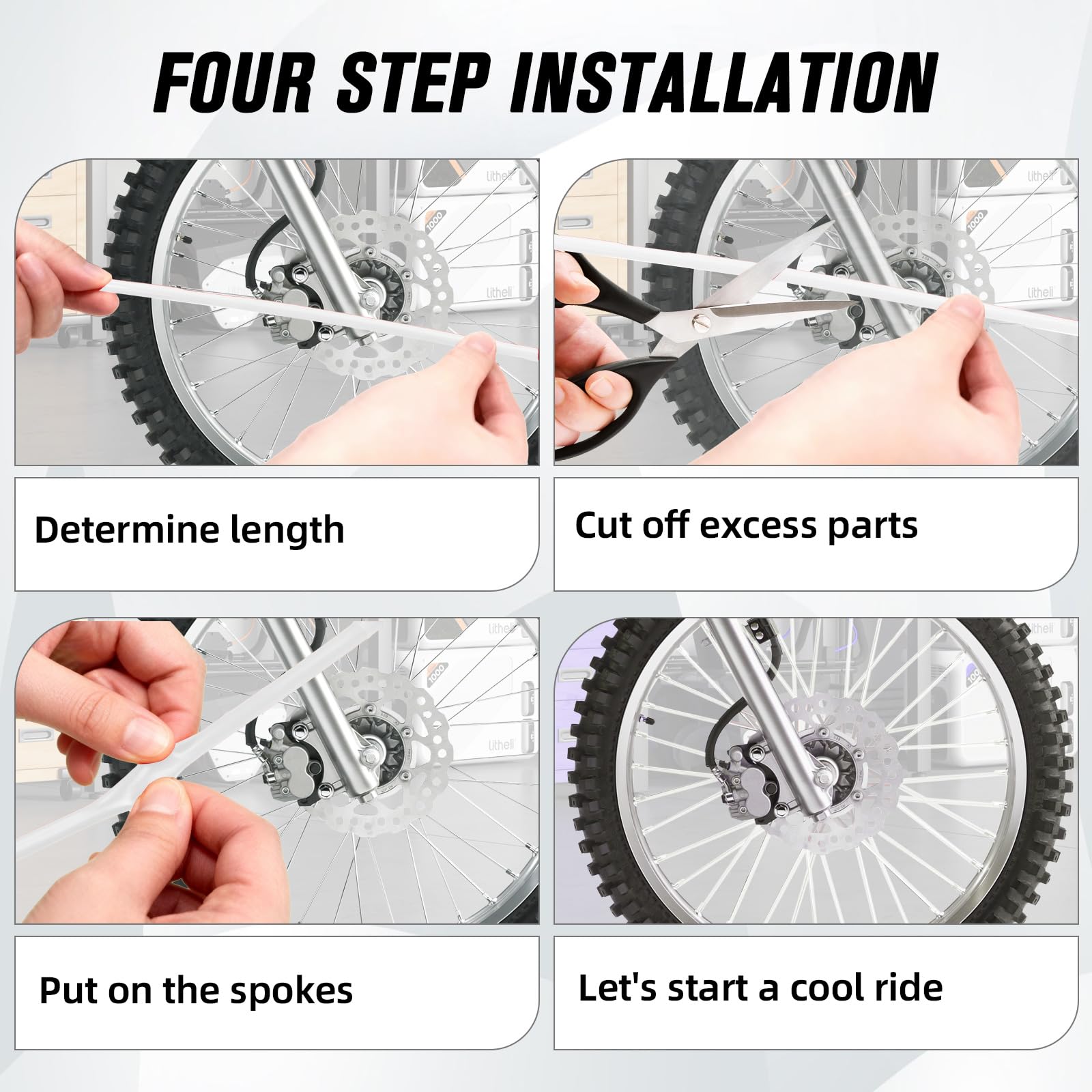 Motorcycle Spoke Skins,Spoke Covers Wheel Wraps Universal for CRF 50 50F CRF 110 CRF125F CRF100F CRF150R CRF250R XR150L TRX 125 8"-21" Rim Dirt Pit Bike ATV Red