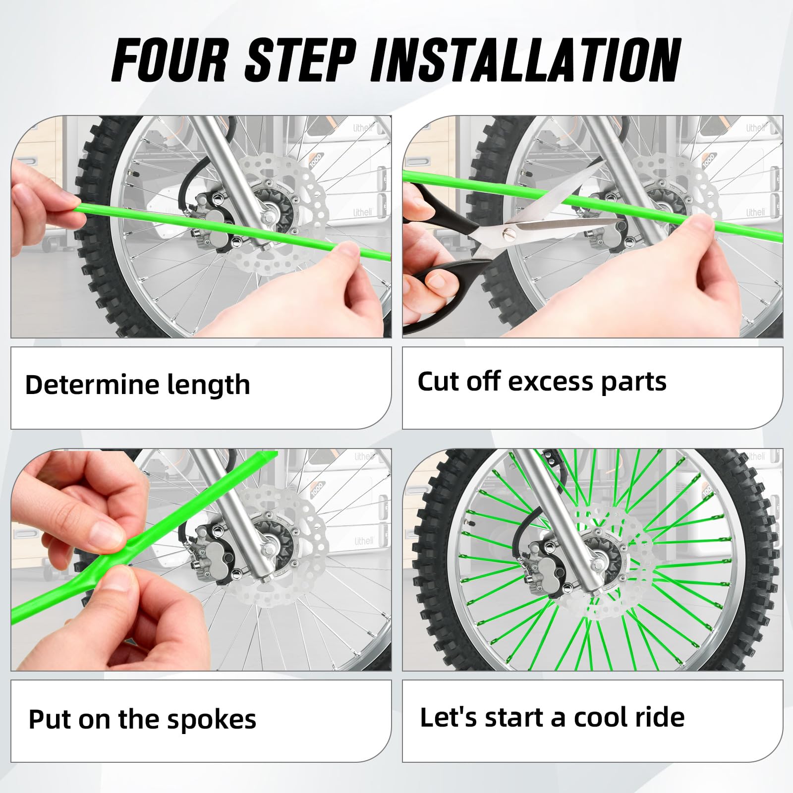 Motorcycle Spoke Skins,Spoke Covers Wheel Wraps Universal for CRF 50 50F CRF 110 CRF125F CRF100F CRF150R CRF250R XR150L TRX 125 8"-21" Rim Dirt Pit Bike ATV Red