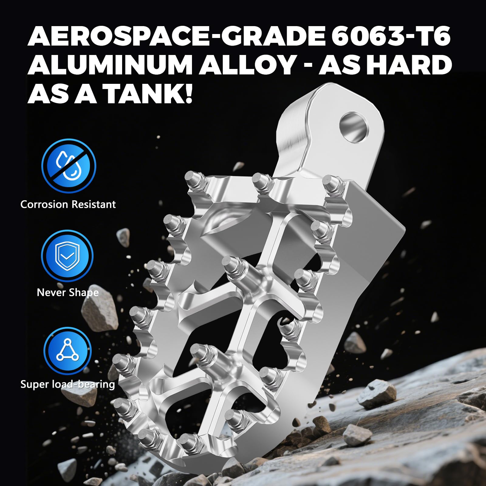 Dirt Bike Foot Pegs Footpegs Rest Pedal CNC for MX 650 500 MX650 MX500 SX500 MX350 Electric Dirt Bike Black