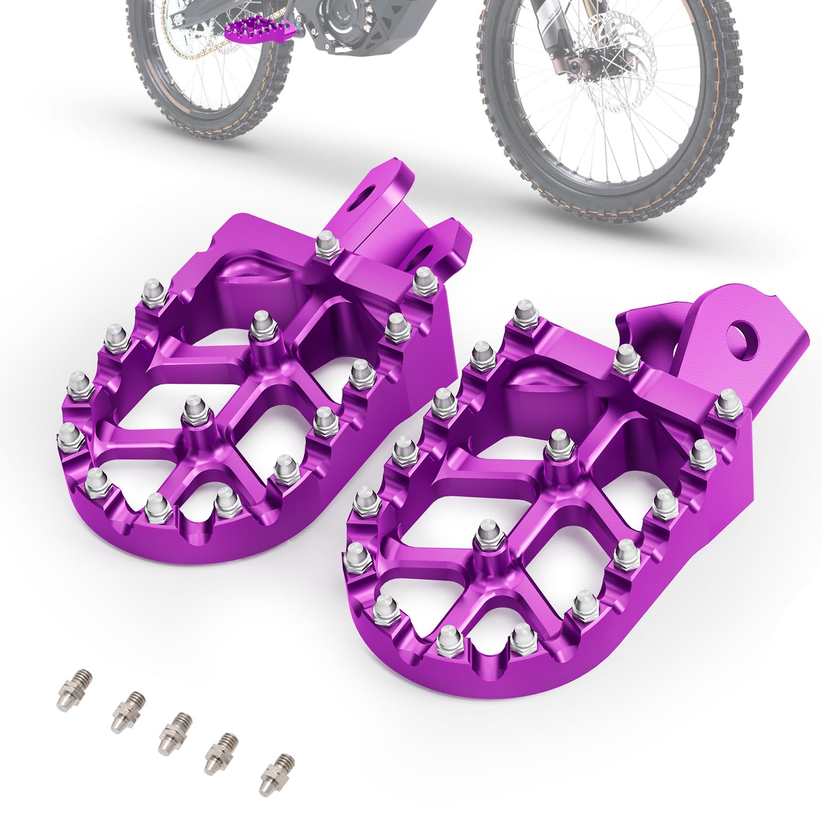 Electric Dirt Bike Wider Foot Pegs Footpegs CNC for Surron Sur Ron LBX ERide Pro SS 2.0 3.0 E-Ride Pro SR/S 79Bike Falcon GT Ventus One Black