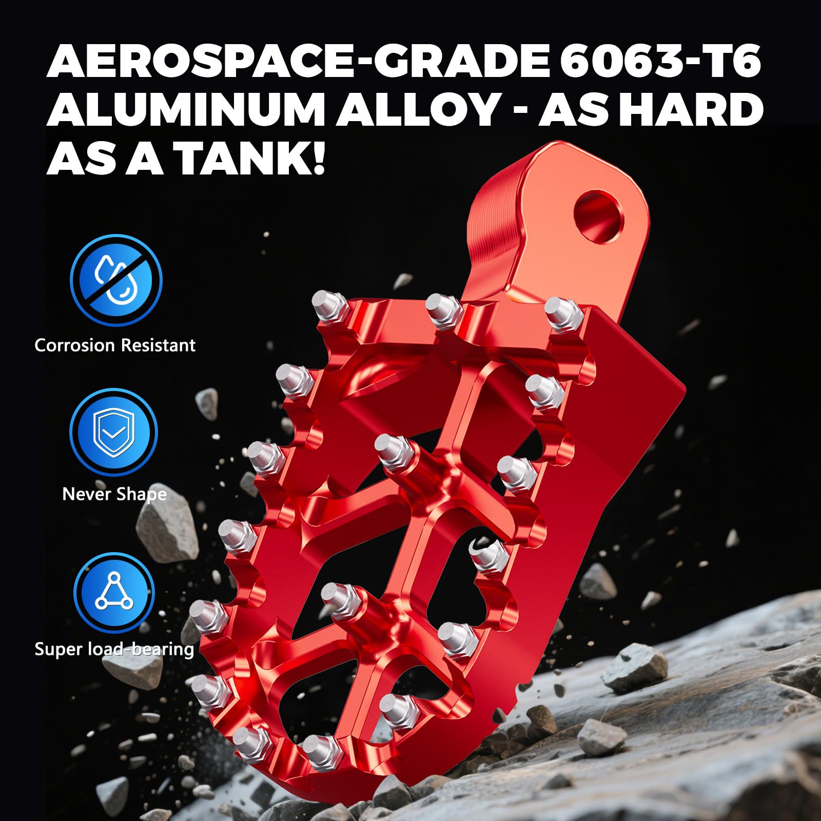 Dirt Bike Foot Pegs Footpegs Rest Pedal CNC for MX 650 500 MX650 MX500 SX500 MX350 Electric Dirt Bike Black