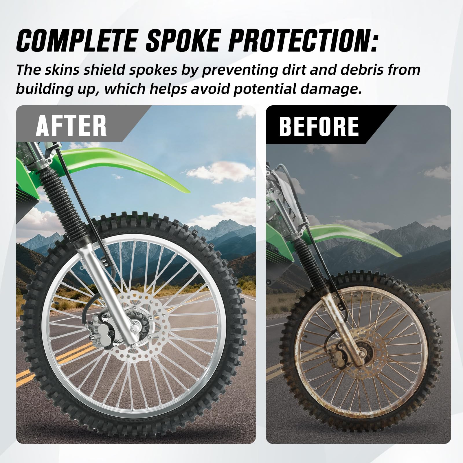 Motorcycle Spoke Skins,Spoke Covers Wheel Wraps Universal for CRF 50 50F CRF 110 CRF125F CRF100F CRF150R CRF250R XR150L TRX 125 8"-21" Rim Dirt Pit Bike ATV Red