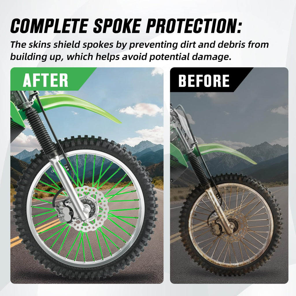 Motorcycle Spoke Skins,Spoke Covers Wheel Wraps Universal for CRF 50 50F CRF 110 CRF125F CRF100F CRF150R CRF250R XR150L TRX 125 8"-21" Rim Dirt Pit Bike ATV Red