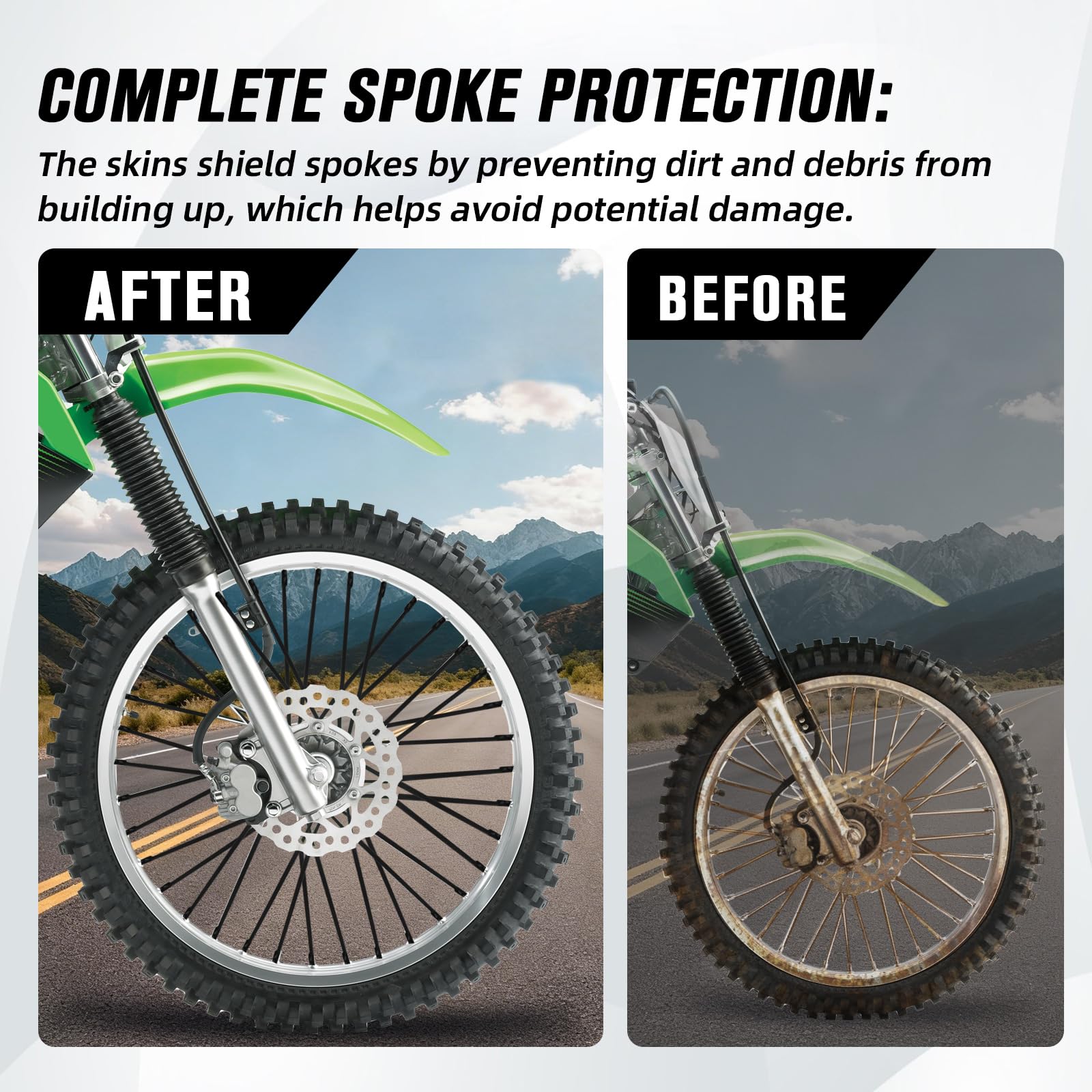 Motorcycle Spoke Skins,Spoke Covers Wheel Wraps Universal for CRF 50 50F CRF 110 CRF125F CRF100F CRF150R CRF250R XR150L TRX 125 8"-21" Rim Dirt Pit Bike ATV Red