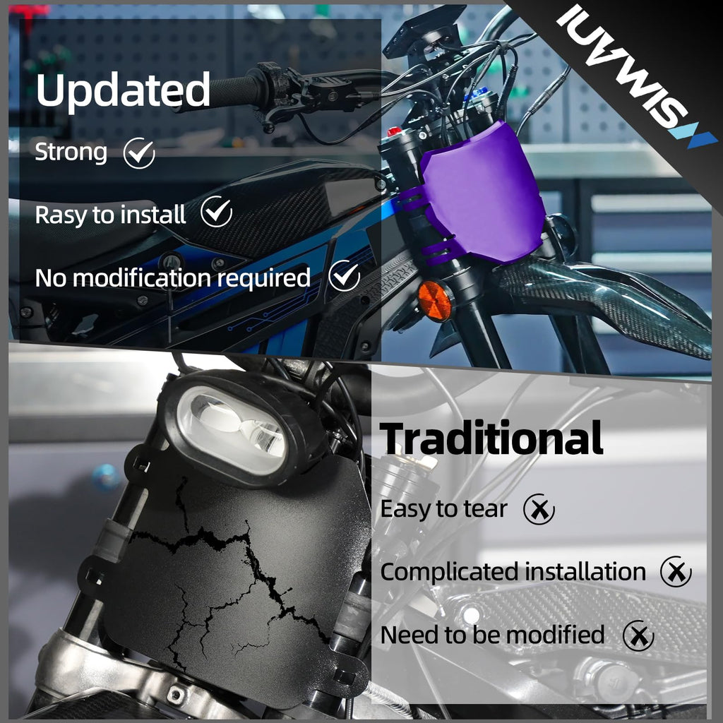 Electric Dirt Bike Number Plate Front License for Surron LBX Tutti Soleil 01 Yozma IN10 Talaria Sting MX3/R MX4 MX5 XXX eRide Pro SR S SS 2.0 3.0 Rawrr Mantis Ebox Dragster ETM RTR Black