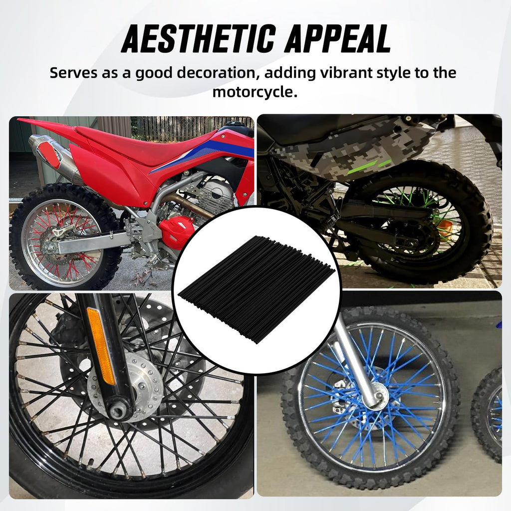 Motorcycle Spoke Skins,Spoke Covers Wheel Wraps Universal for CRF 50 50F CRF 110 CRF125F CRF100F CRF150R CRF250R XR150L TRX 125 8"-21" Rim Dirt Pit Bike ATV Red