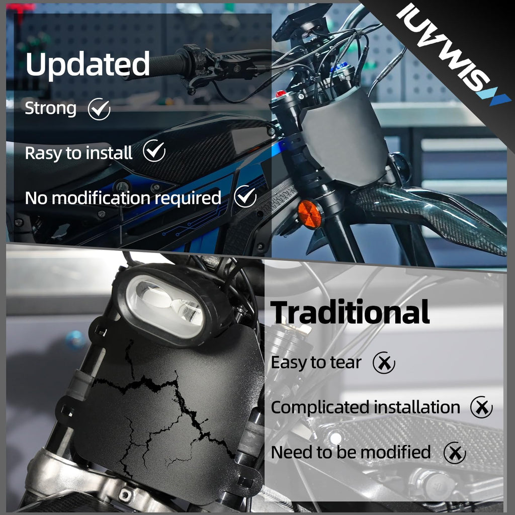 Electric Dirt Bike Number Plate Front License for Surron LBX Tutti Soleil 01 Yozma IN10 Talaria Sting MX3/R MX4 MX5 XXX eRide Pro SR S SS 2.0 3.0 Rawrr Mantis Ebox Dragster ETM RTR Black