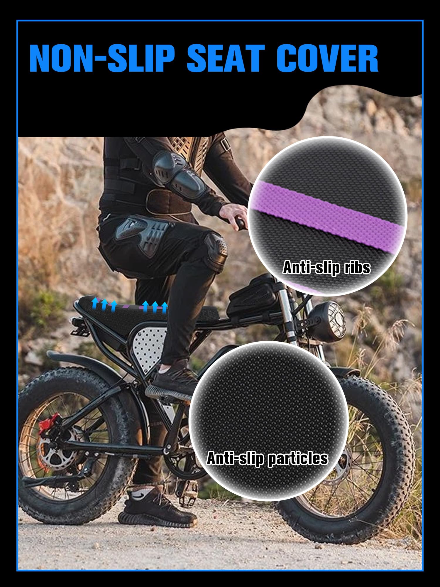 Non-Slip Seat Cover Compatible Fit for Ridstar Q20/Q20 Pro Lite EBike E-Bike, Electric Bike Soft Seat Cover Black