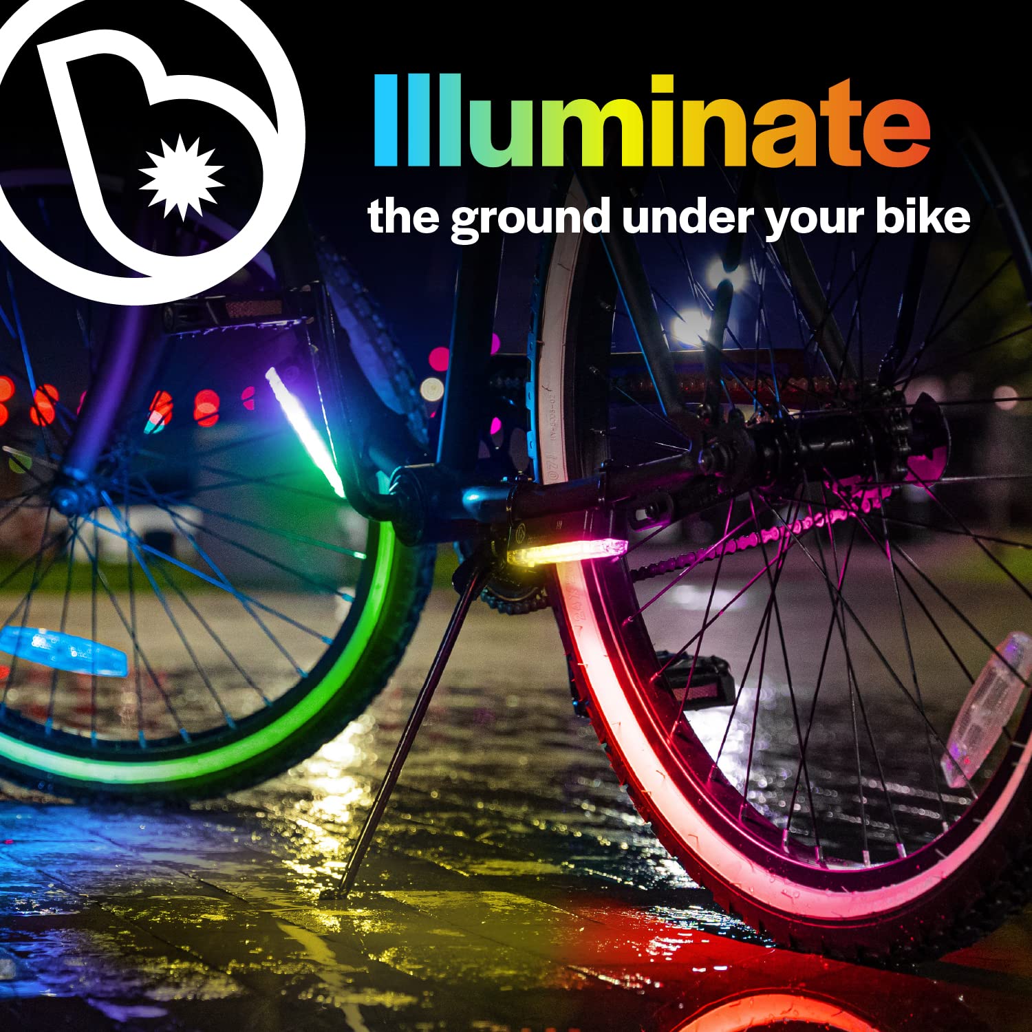 Brightz GoBrightz LED Bike Frame Light - Glowing Bike Underglow Light Bar for Night Riding - 4 Modes Flashing or Steady Glow - Cool Bicycle Lights for Kids, Teens & Adults - Be Cool, Be Safe, Be Seen