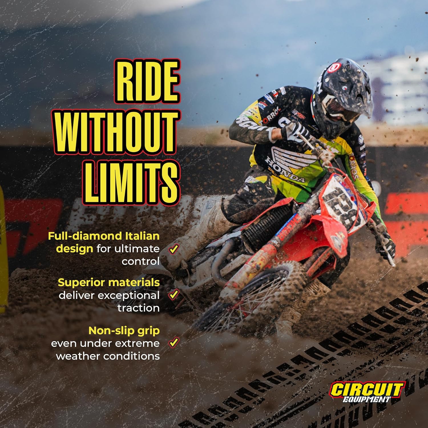 Circuit Equipment - Circuit IV Motorcycle Handlebar Grips - Non-Slip, Premium Rubber, Stainless Steel - Increased Comfort, Safety, and Durability