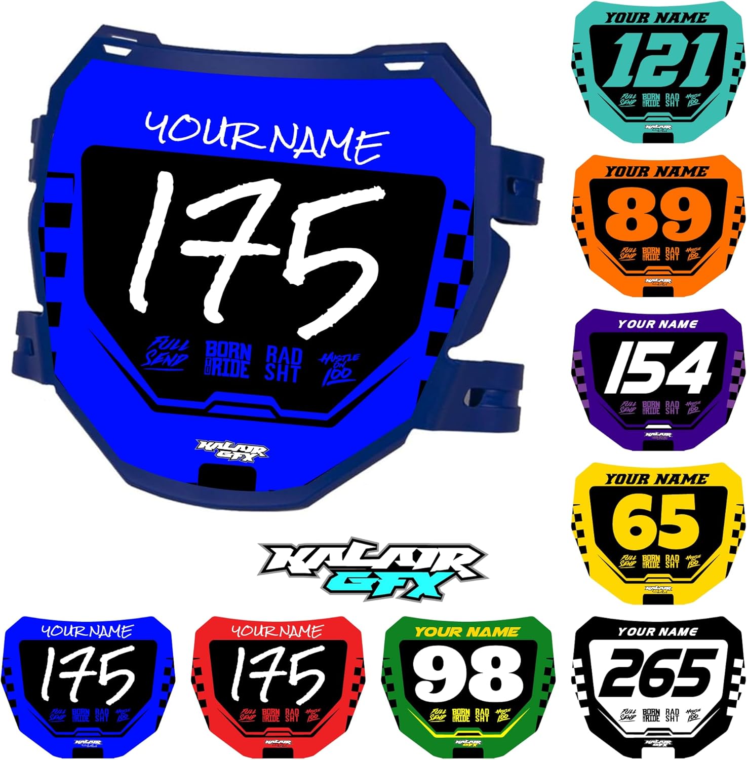 Custom ODI DH Electric Bike Number Plate Decal - Personalized Racing Graphics with Your Name & Number, Surron Multicolored Eye-catching Plate Design Decals,Plastics NOT Included.
