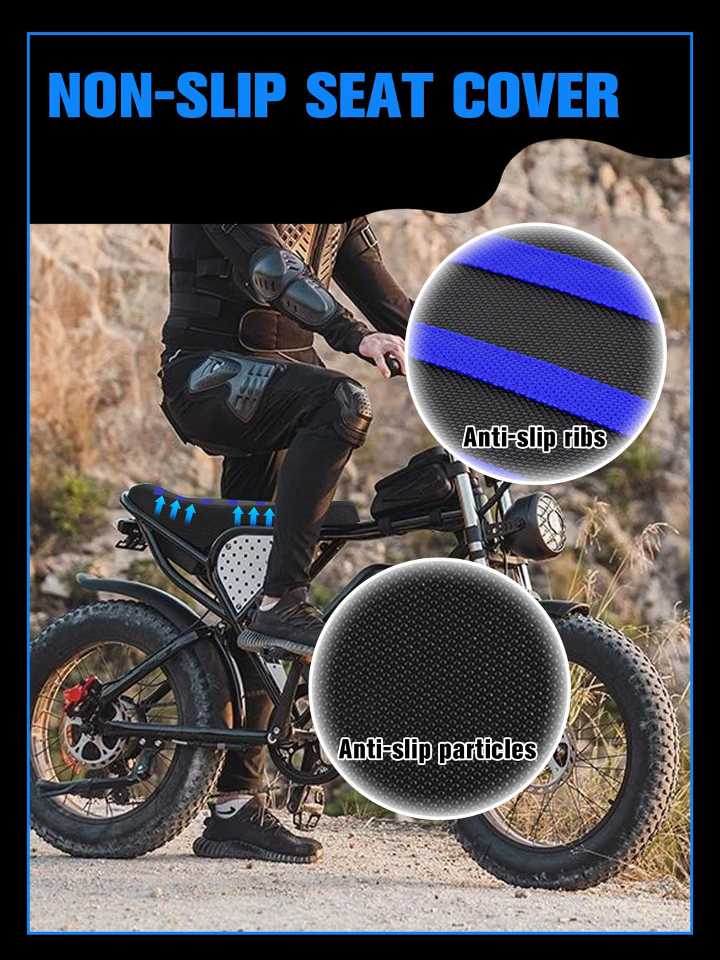 Non-Slip Seat Cover Compatible Fit for Ridstar Q20/Q20 Pro Lite EBike E-Bike, Electric Bike Soft Seat Cover Black