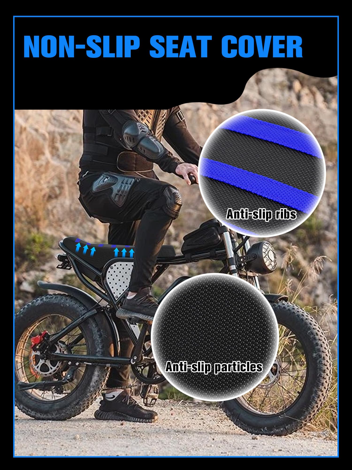 Non-Slip Seat Cover Compatible Fit for Ridstar Q20/Q20 Pro Lite EBike E-Bike, Electric Bike Soft Seat Cover Black