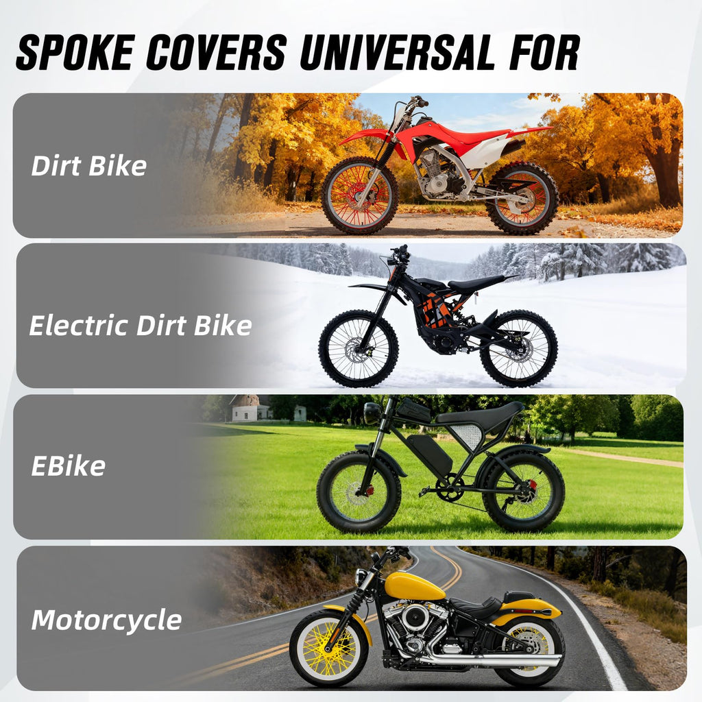 Motorcycle Spoke Skins,Spoke Covers Wheel Wraps Universal for CRF 50 50F CRF 110 CRF125F CRF100F CRF150R CRF250R XR150L TRX 125 8"-21" Rim Dirt Pit Bike ATV Red