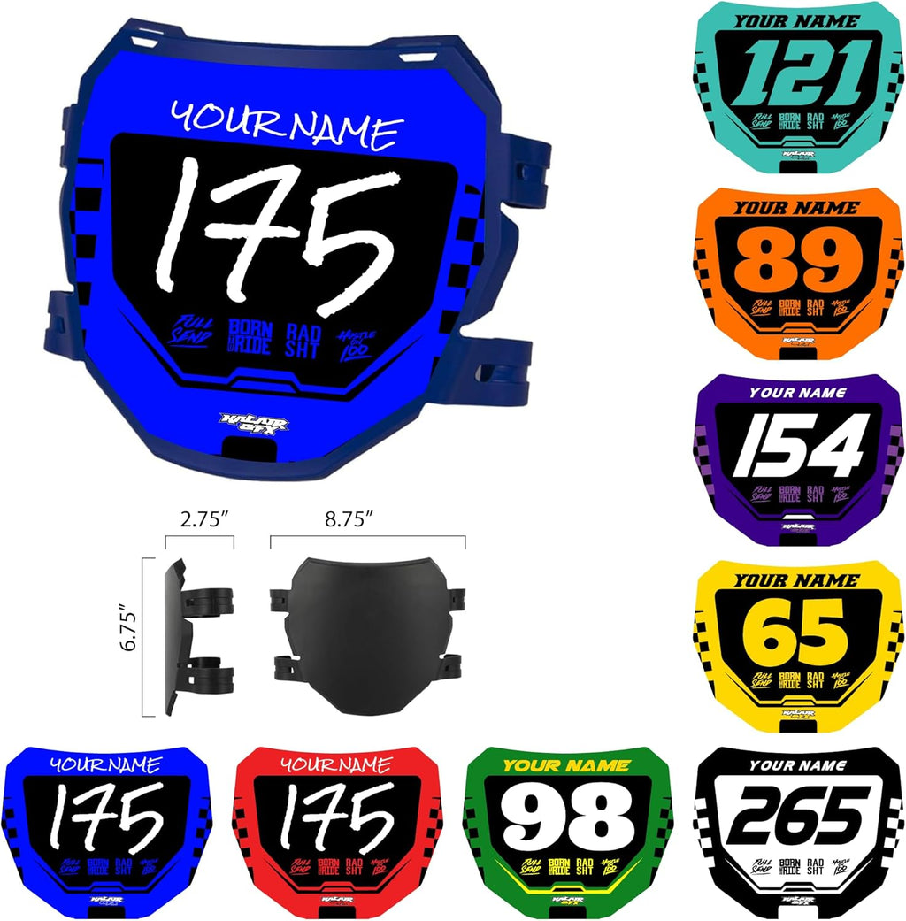 Custom ODI DH Electric Bike Number Plate Decal - Personalized Racing Graphics with Your Name & Number, Surron Multicolored Eye-catching Plate Design Decals,Plastics NOT Included.