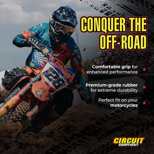 Circuit Equipment - Circuit IV Motorcycle Handlebar Grips - Non-Slip, Premium Rubber, Stainless Steel - Increased Comfort, Safety, and Durability