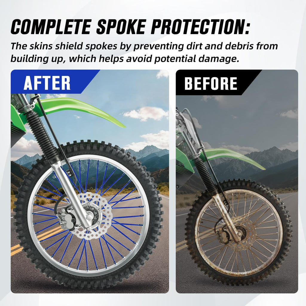 Motorcycle Spoke Skins,Spoke Covers Wheel Wraps Universal for CRF 50 50F CRF 110 CRF125F CRF100F CRF150R CRF250R XR150L TRX 125 8"-21" Rim Dirt Pit Bike ATV Red