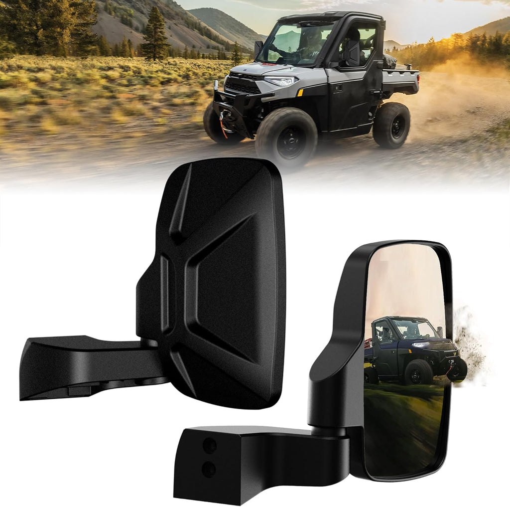 Ranger Door Mounted Side Mirrors for any Polaris Ranger, TXZSXS Ranger Side Mirrors Compatible with 2018-2023 Polaris Ranger CREW SP XP 570 1000 and 2019-2024 Commercial Pro XD 2000G 4000D (Full Door)
