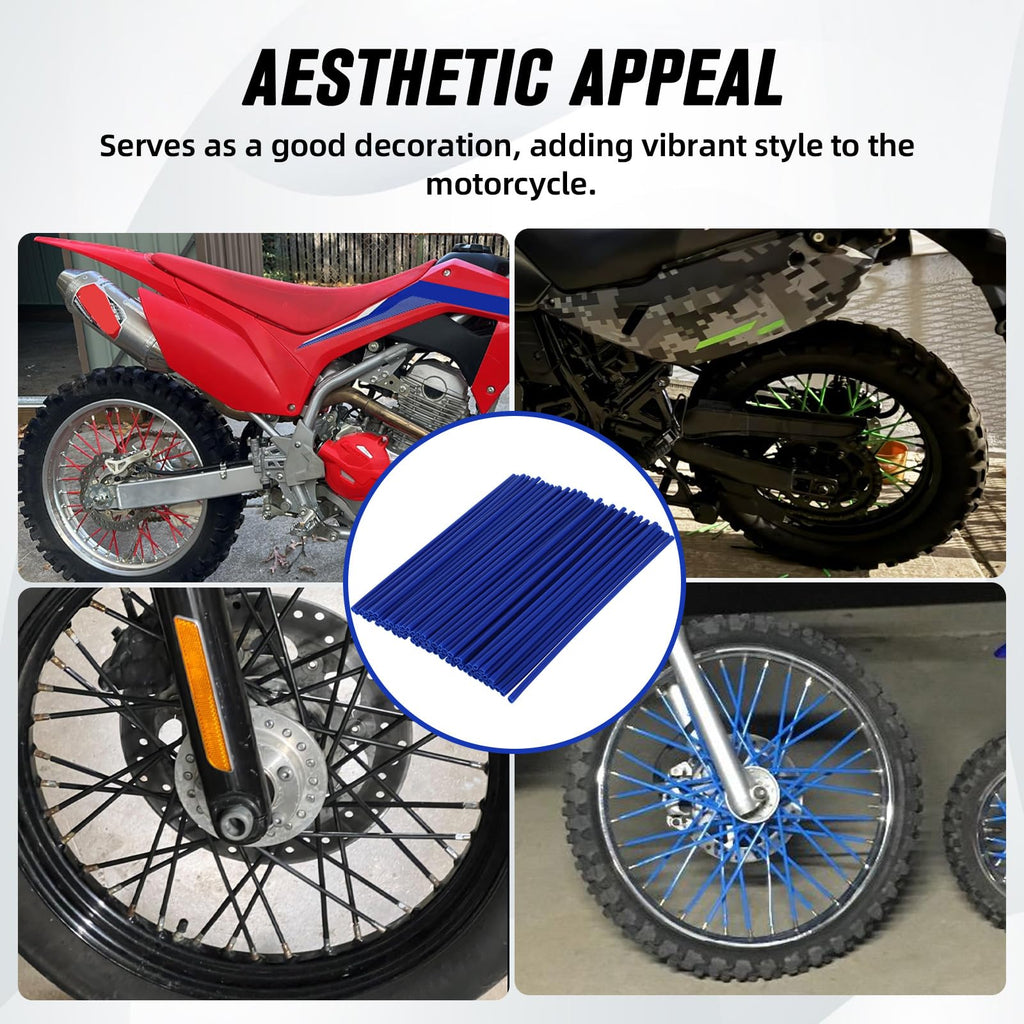 Motorcycle Spoke Skins,Spoke Covers Wheel Wraps Universal for CRF 50 50F CRF 110 CRF125F CRF100F CRF150R CRF250R XR150L TRX 125 8"-21" Rim Dirt Pit Bike ATV Red