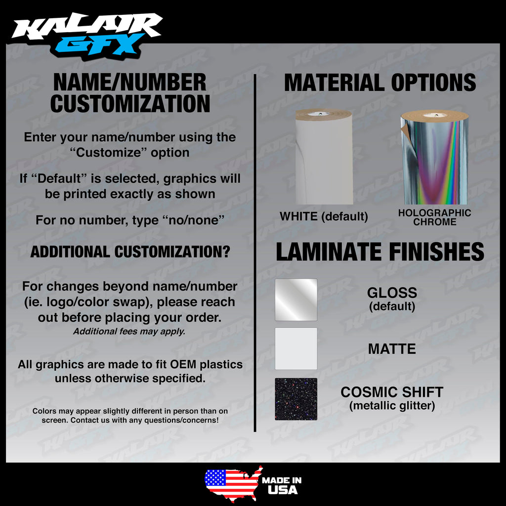 Graphics Kit for Honda CRF50 (All Years) EVADER Series Blue-red 09 Mil - Dirt pit bike motorcycle stickers, dirtbike racing automotive decal motocross accessories no-plastics