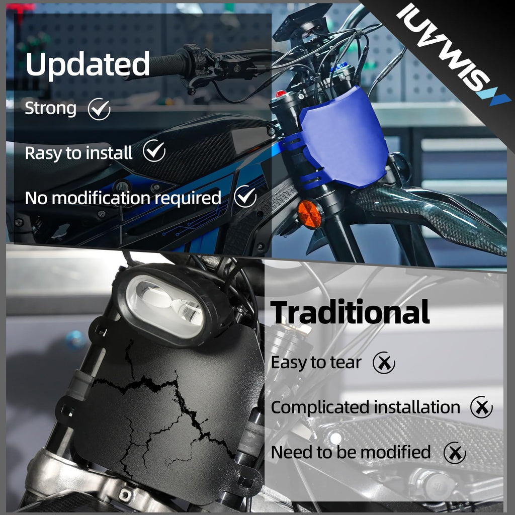 Electric Dirt Bike Number Plate Front License for Surron LBX Tutti Soleil 01 Yozma IN10 Talaria Sting MX3/R MX4 MX5 XXX eRide Pro SR S SS 2.0 3.0 Rawrr Mantis Ebox Dragster ETM RTR Black