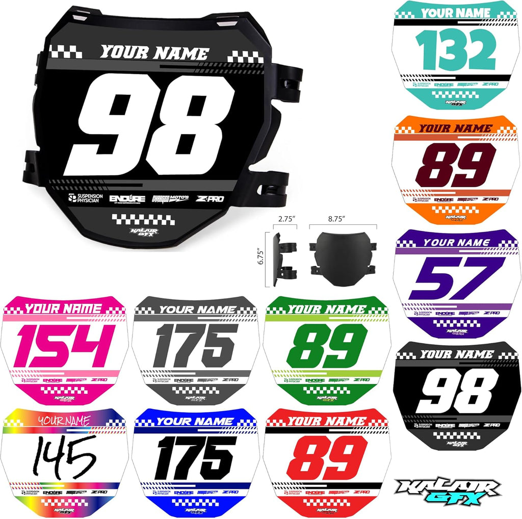 Custom ODI DH Electric Bike Number Plate Decal - Personalized Racing Graphics with Your Name & Number, Surron Multicolored Eye-catching Plate Design Decals.