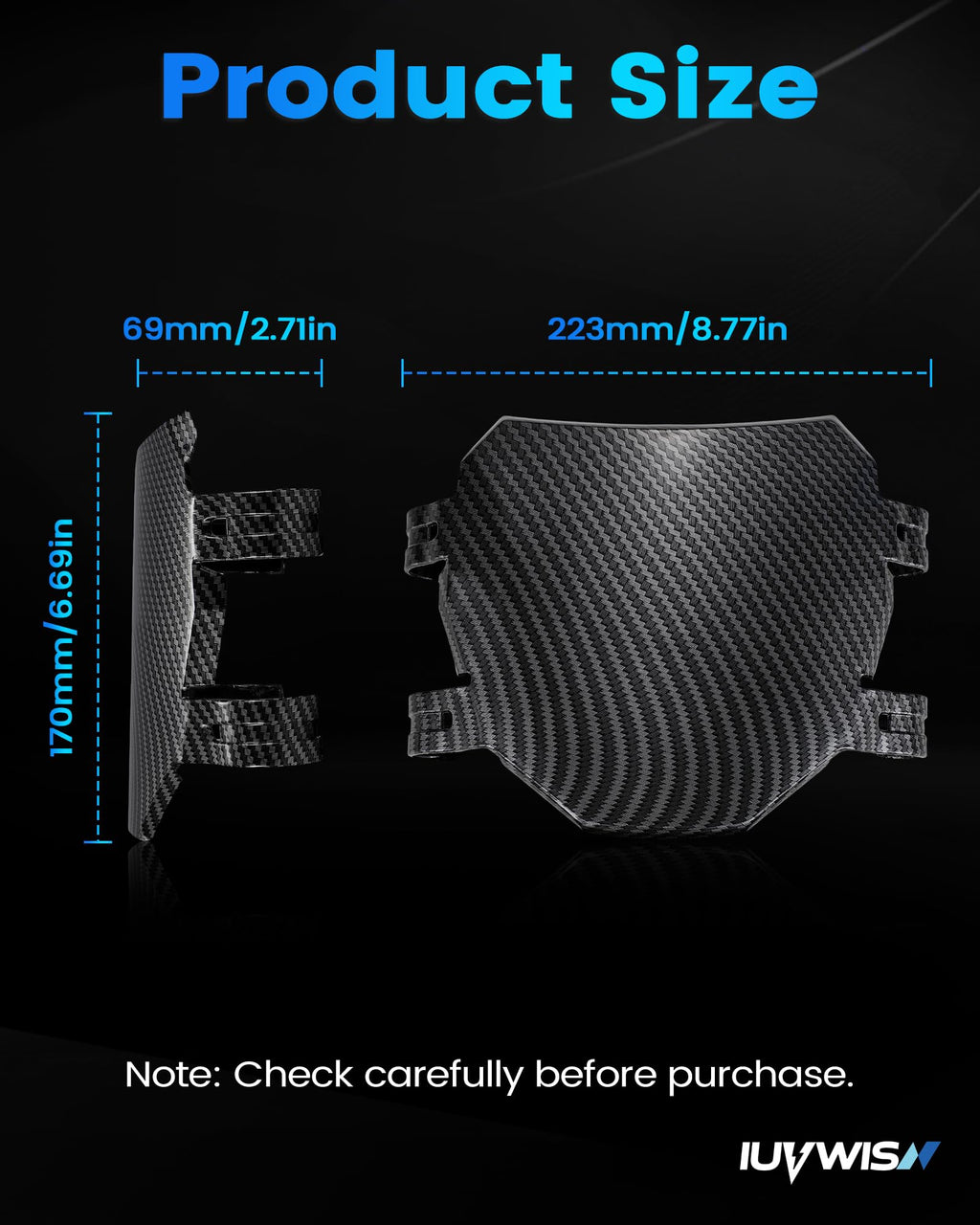 Electric Bike Number Plate E Bike Front Plate Compatible Fit for Ridstar Q20 Tuttio Soleil 01 Super 73 S1 S2 Y1 RX Macfox EBike Electric Commuter Mountain Bike Black